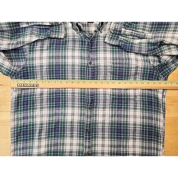 VTG Abercrombie Fitch The Big Shirt Mens Size Medium Plaid Flannel Purple Green - Picture 5 of 9